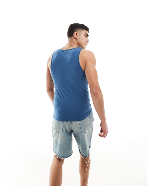 ASOS Blue Muscle Fit Vest for men