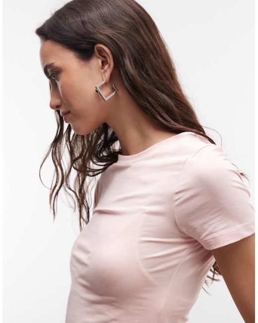 Monki Pink Slim Fit Baby Tee