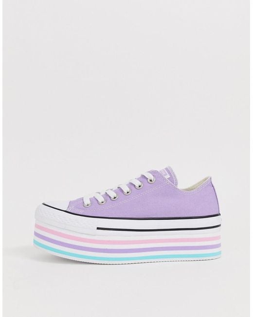 Converse Chuck Taylor All Star Super Platform Layer Lilac Trainers in Purple  | Lyst