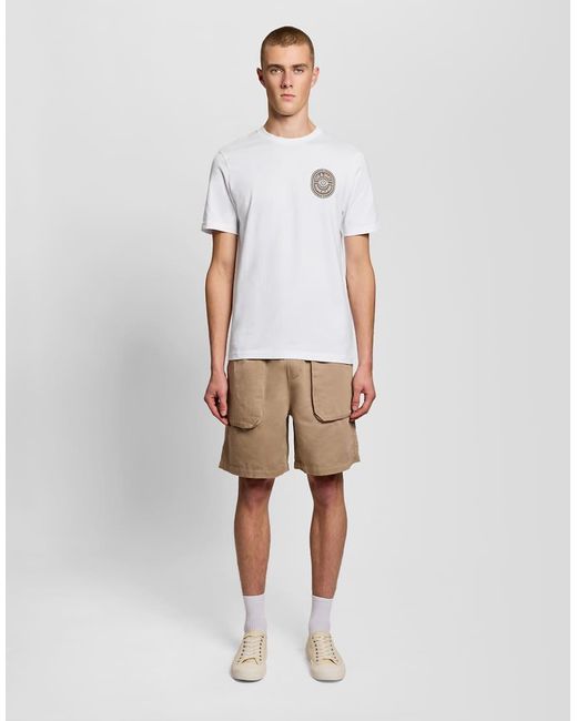 Lyle & Scott White Ss T-Shirts Borders Label Graphic T-Shirt for men