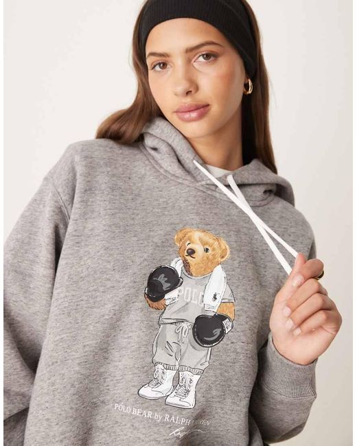 Polo Ralph Lauren Gray Boxing Bear Hoodie