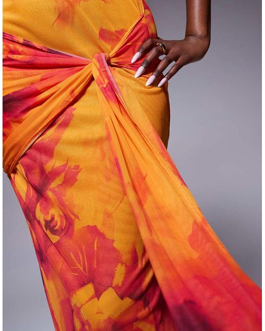 Vestito Lungo Monospalla di ASOS in Orange