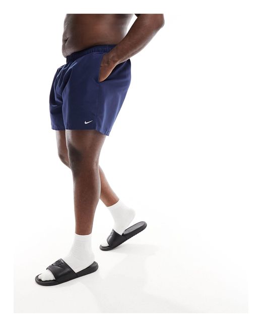 Nike Blue Plus Essential 5 Inch Volley Swim Shorts for men