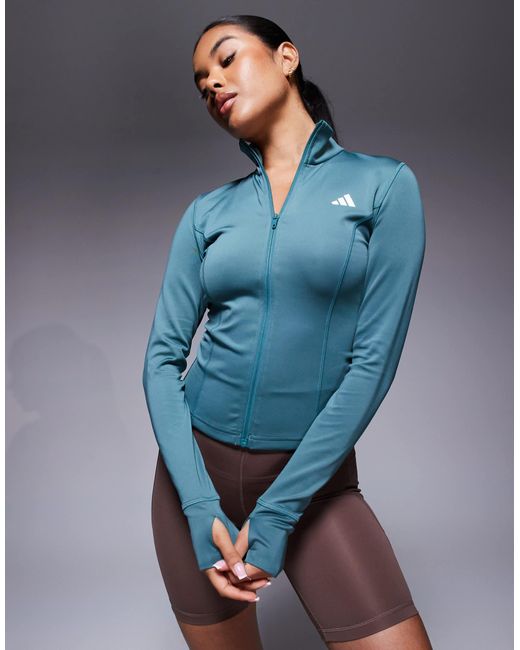 Adidas Originals Blue Adidas Training Optime Essentials Jacket