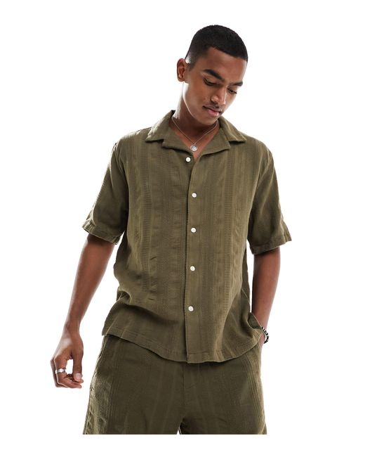 Camisa a rayas holgada Abercrombie & Fitch de hombre de color Green