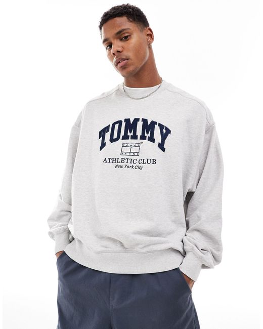 Tommy Hilfiger Gray Unisex Boxy Crew Neck Sweatshirt