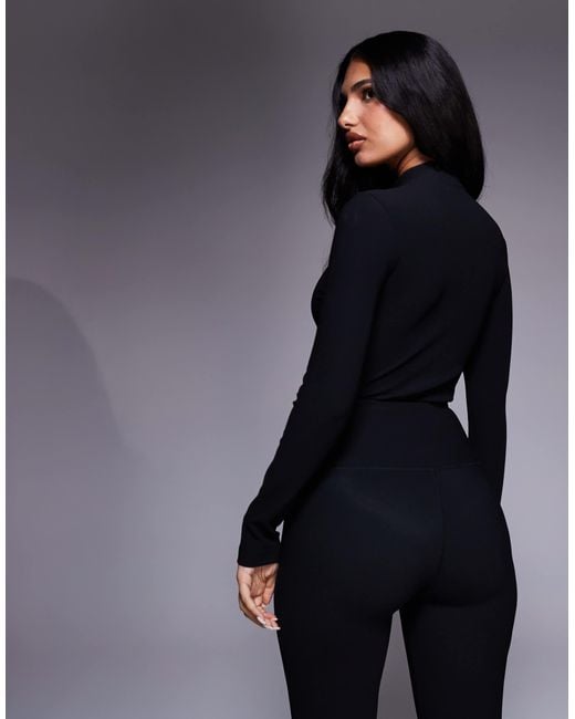 ASOS 4505 Ski & Snow Blue Asos 4505 Ski Ribbed Fleece Back Base Layer Bodysuit With Thermal Treatment