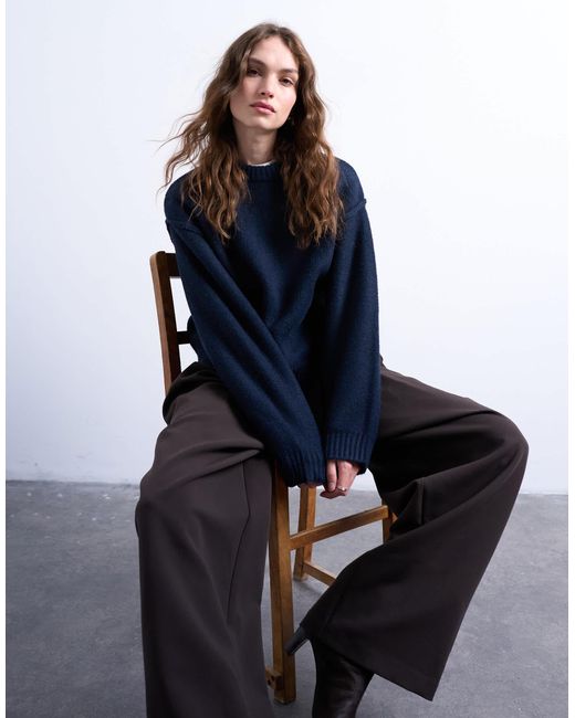Pull ras TOPSHOP en coloris Blue