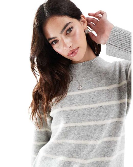 Vero Moda Gray O Neck Jumper