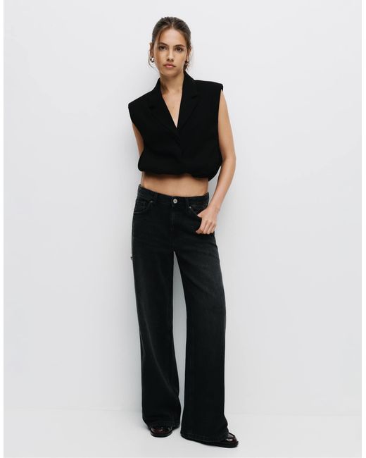 Jean ample oversize Pull&Bear en coloris Black