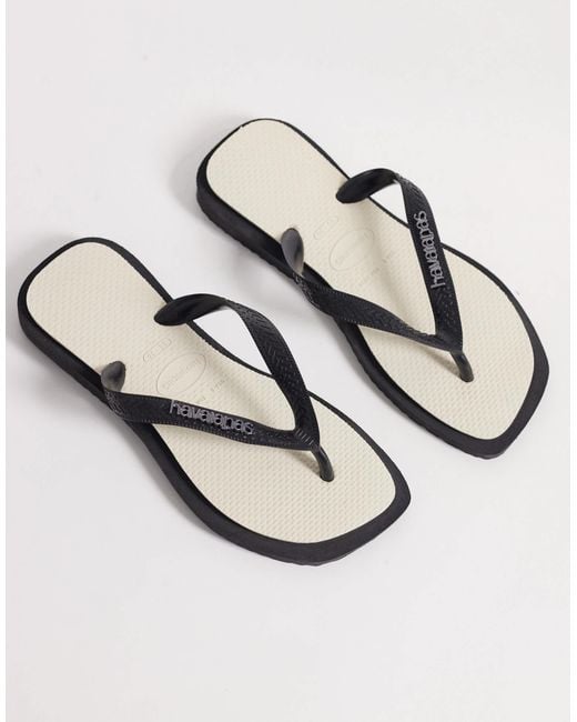 Havaianas Natural Square Toe Flip Flops