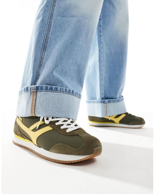Pull&Bear Blue Retro Gum Sole Trainer for men