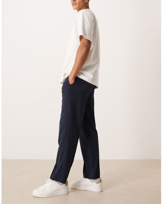 ASOS Blue Smart Straight Leg Trousers for men
