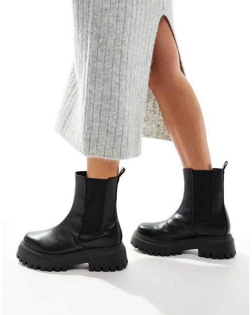 ASOS White Amber Chunky Chelsea Boots