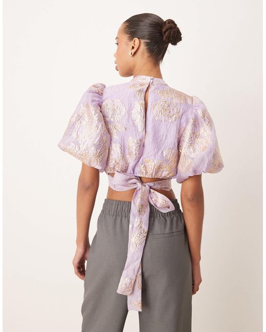 Sister Jane Dream Jacquard Floral Top in Red | Lyst
