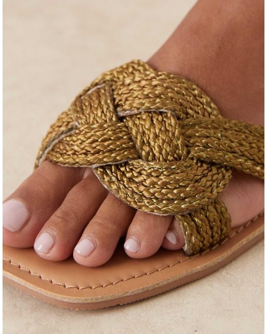 ASOS Brown Flora Woven Mule Sandal
