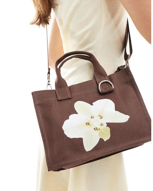 Stradivarius Natural – kleine canvas-tasche