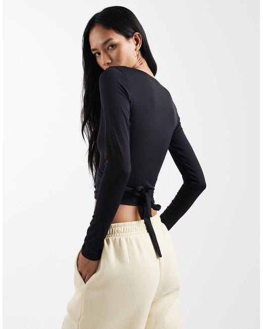 Cotton On White Active Wrap Top