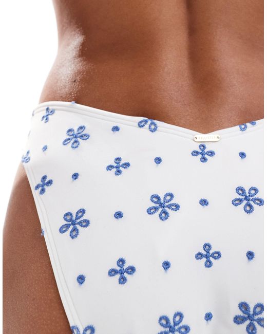 Hollister White – bikiniunterteil mit hohem beinausschnitt
