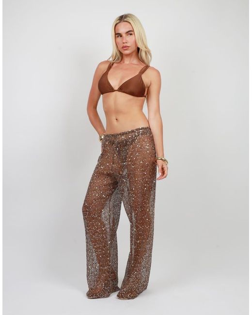 SIMMI Brown Sequin Beach Trouser
