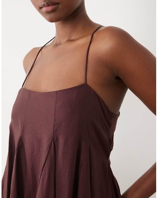ASOS Purple Premium Tiered Cami Maxi Dress With Godet Full Hem Skirt