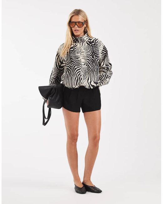 ASOS Black Oversized Bubble Hem Track Jacket