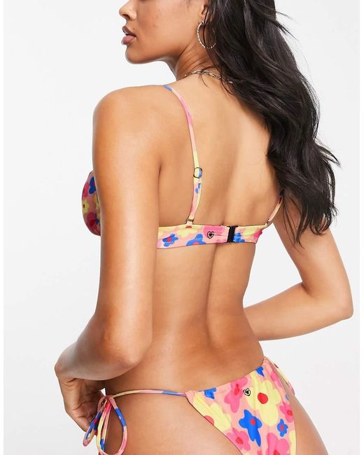 Candypants Pink Ruched Underwire Bikini Top