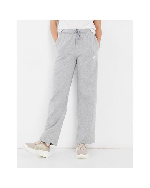 Nike Club Essentials Open Hem Sweatpants in Gray | Lyst