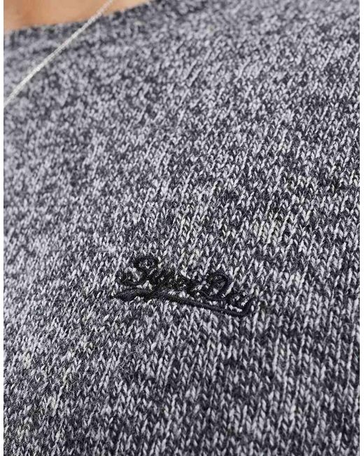 Superdry Gray Essential Slim Fit Crew Jumper for men