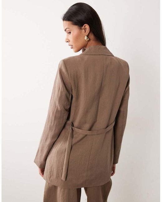 Vila Brown Tailored Single Button Blazer Co-ord