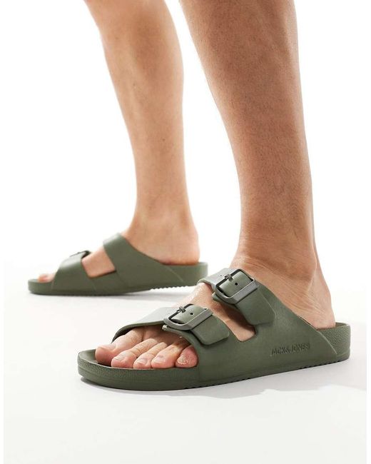 Jack & Jones White Moulded Double Strap Sandal for men