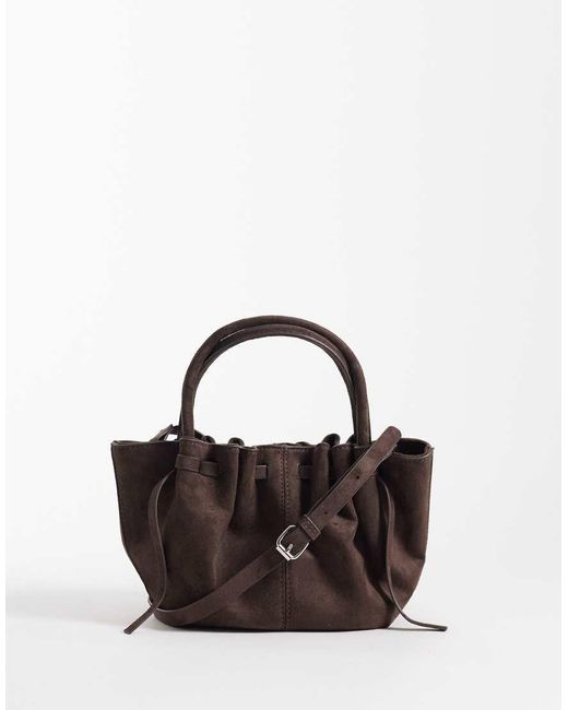 Gina Tricot Brown Mini Ruched Crossbody Bag