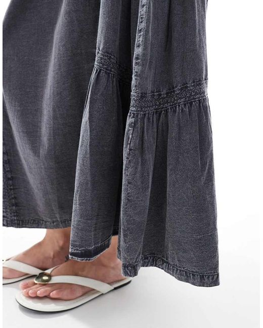 ASOS Blue Volume Midi Skirt