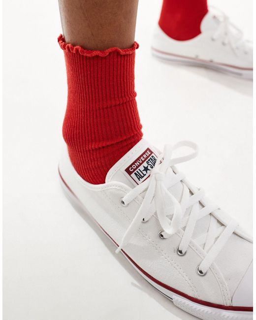 Chuck taylor all star - dainty ox - sneakers bianche di Converse in Red