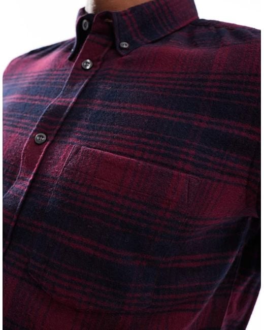 French Connection Blue French Connection Long Sleeve Check Flannel Shirt for men