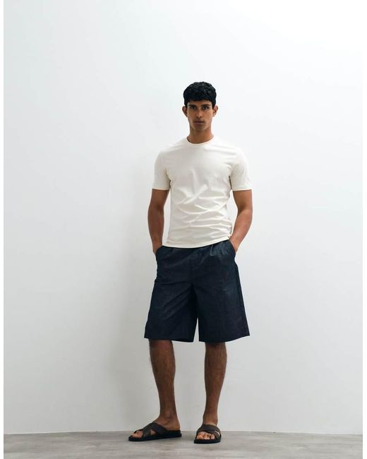 Mango White 100% Cotton T-shirt for men