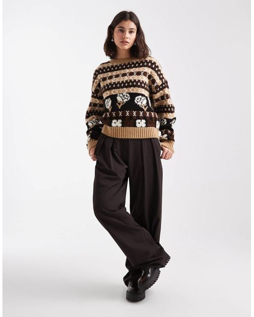 ASOS Black Fairisle Patterned Jumper