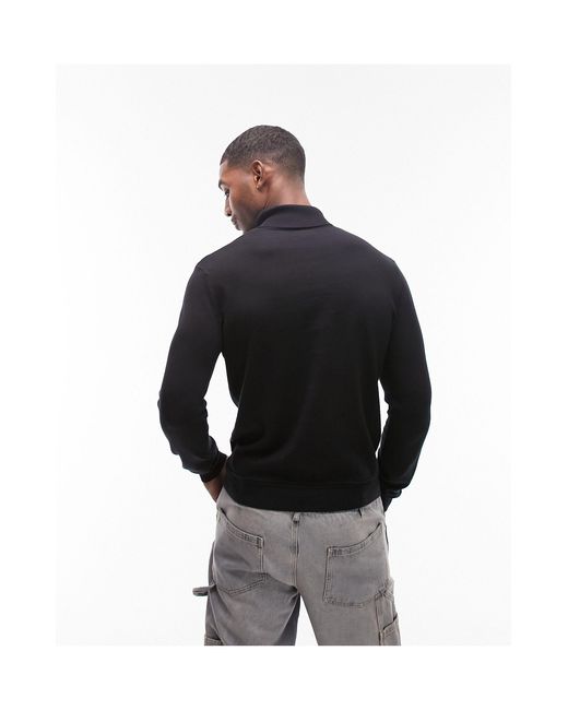 Topman Black Roll Neck Sweater for men