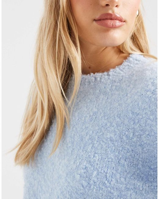 Pull ample en bouclé - pâle Miss Selfridge en coloris Blue