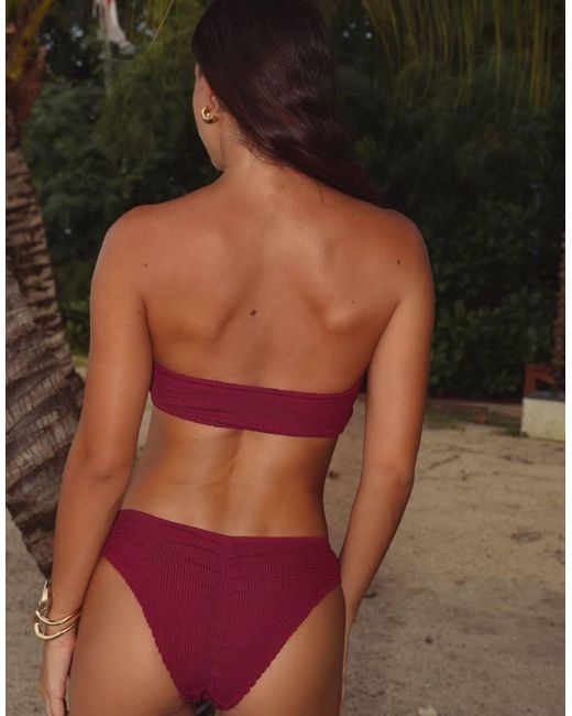 Moda Minx Red Mangole Scrunch Fixed Bikini Bottoms