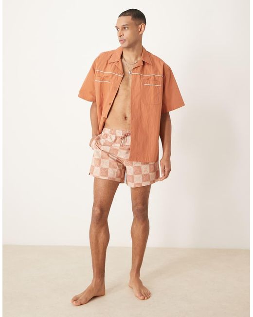 Abercrombie & Fitch Orange Stretch Swim Wear Short for men