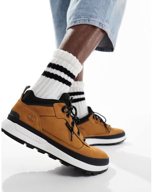 Timberland – field trekker – flache schnürsneaker in Black für Herren