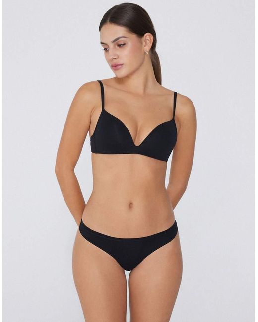 Tezenis Black Cotton G-String