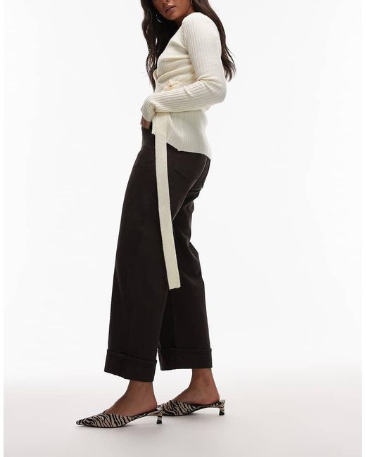 Jeans Dritti Lavaggio Scuro Con Risvolto di & Other Stories in White