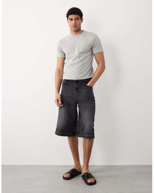 ASOS White Longer Length Denim Jorts for men