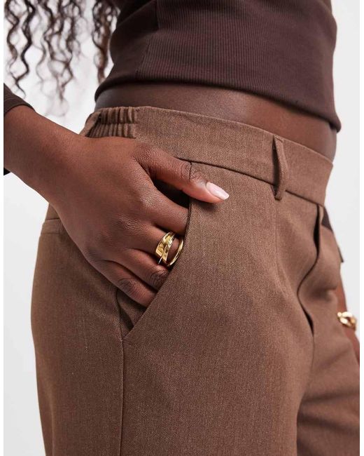 Object Brown Wide Leg Tailored Trousers Co-ord