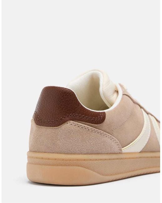 Stradivarius Natural Casual Leather Trainers