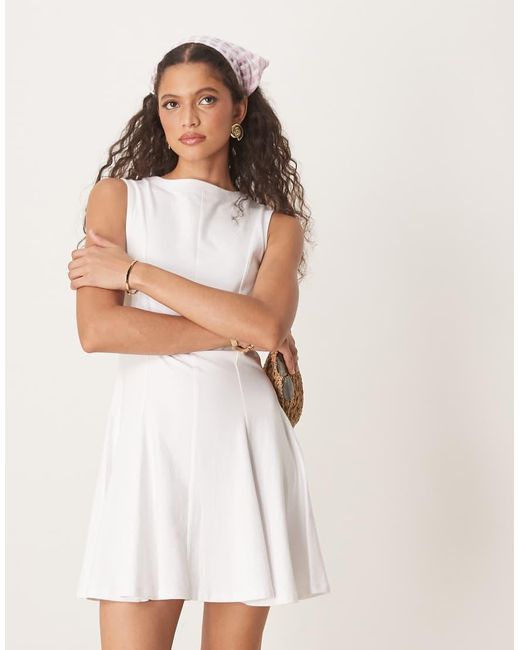 ASOS White Cotton Sleeveless Mini Sundress