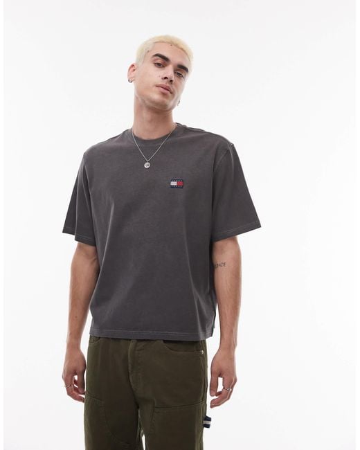 Tommy Hilfiger – oversize-t-shirt in Gray für Herren