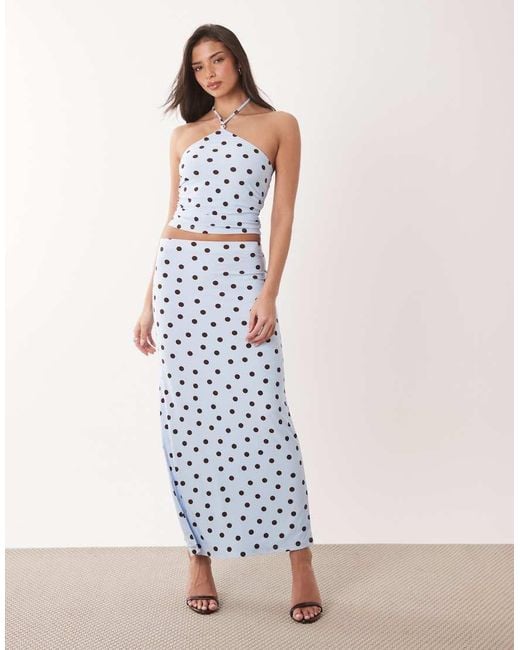Forever New Blue Halter Neck Top Co-ord